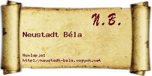 Neustadt Béla névjegykártya
